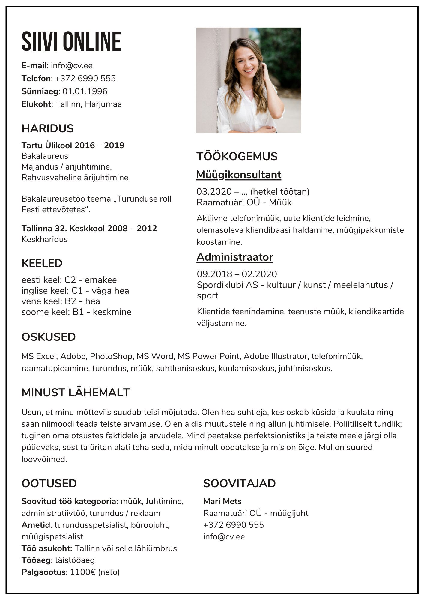 CV N idis Ja CV Koostamise Juhend CV N idis Ja CV Koostamise Juhend